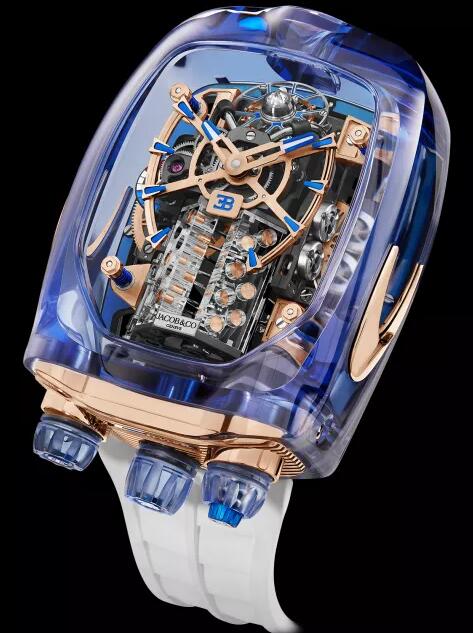 Jacob & Co BU210.80.AM.UA.BBRUA BUGATTI CHIRON BLUE SAPPHIRE CRYSTAL replica watch